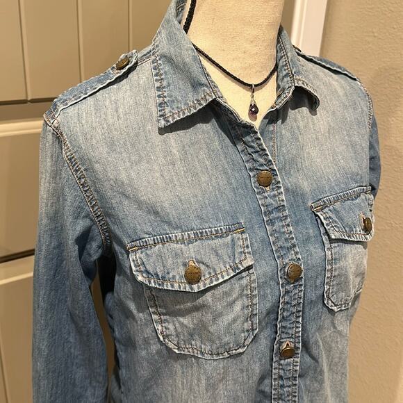 CURRENT/ELLIOT Denim Shirt, Sz 1 - Picture 3 of 9